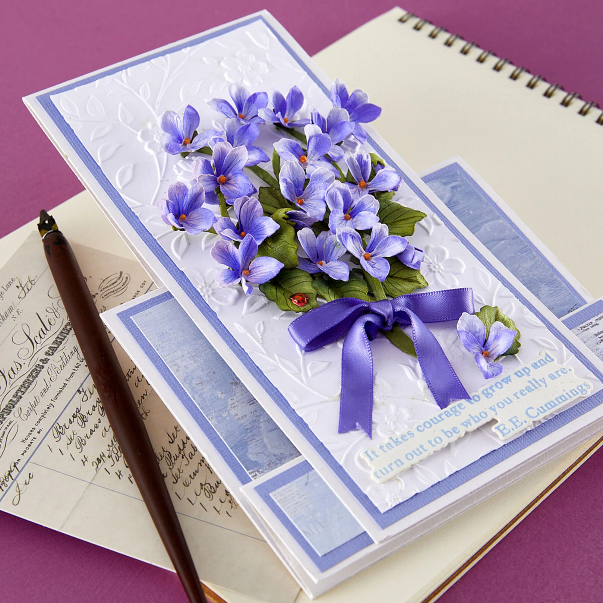 Spellbinders stanssi – The Poet's Garden WILD VIOLET AND LADYBUGS - Image 2