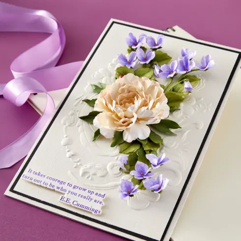 Spellbinders stanssi – The Poets Garden WILD VIOLET AND LADYBUGS3