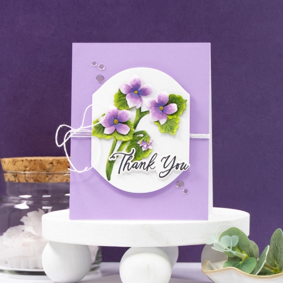 Spellbinders stanssi – The Poet's Garden WILD VIOLET AND LADYBUGS - Image 3