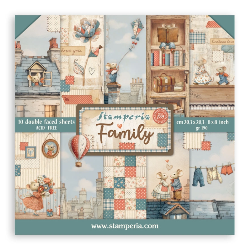 Stamperia – Family paperilajitelma 20 x 20 cm