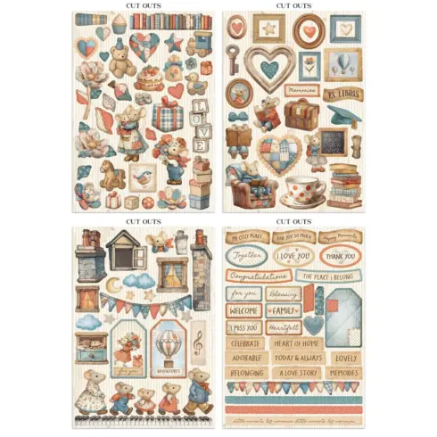 Stamperia – Family Junk Journal Stickers Backgrounds Cut Outs lehtio