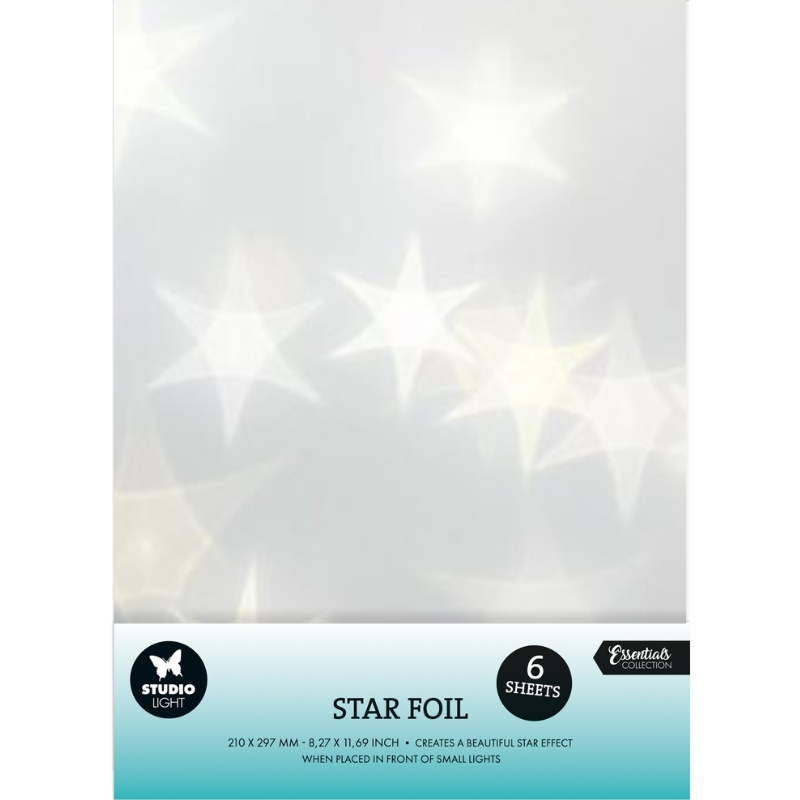 Studio Light – Star Foil Transparent tähti efektikalvo A4 (6 kpl)