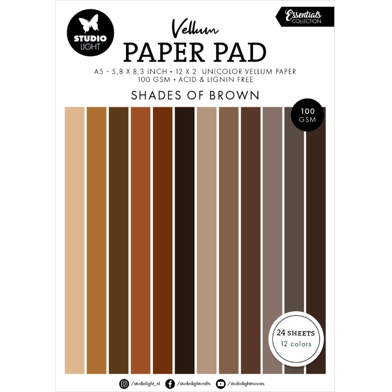 Studio Light – Vellum Shades of Brown kuultopaperi A5 (24 kpl)