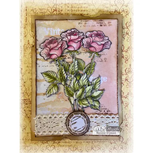 COOSA Crafts Clear Stamps Postal Flowers Rose leimasinsetti