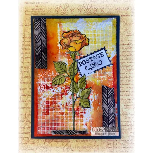 COOSA Crafts Clear Stamps Postal Flowers Rose leimasinsetti1