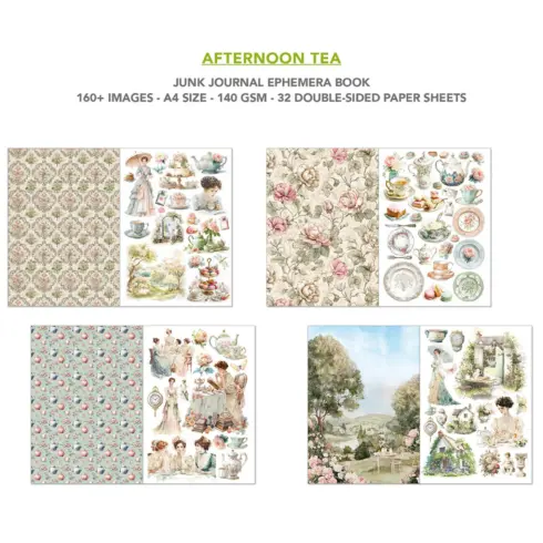 Ciao Bella Afternoon Tea Junk Journal Ephemera Book lehtio