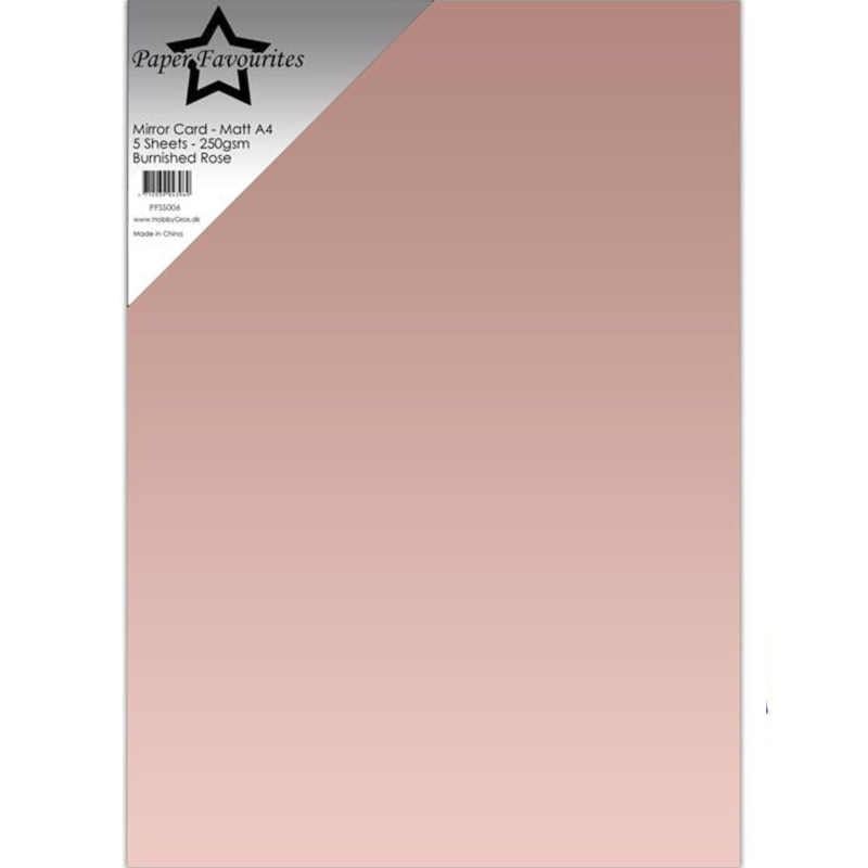 Paper Favourites Mirror Card Matt Burnished Rose Peilikartonki A4 250g (5 kpl)