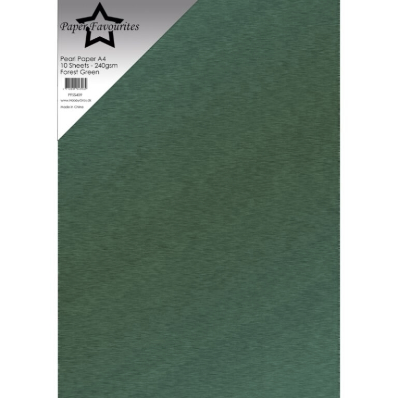 Paper Favourites Pearl Paper Card Forest Green – Helmiäiskartonki A4 240gsm (10 kpl)