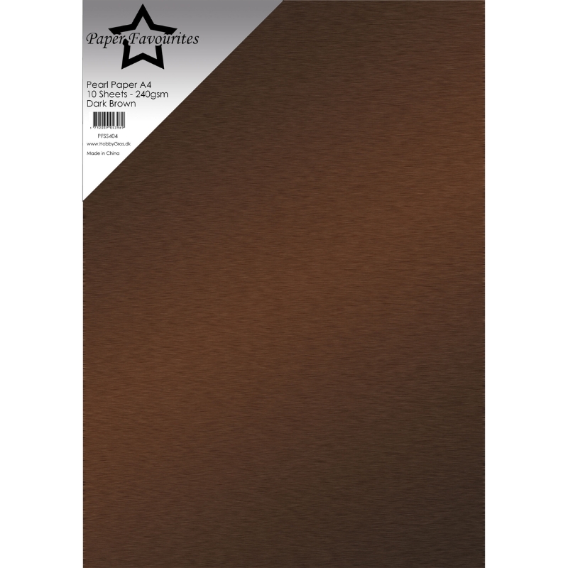 Paper Favourites Pearl Paper Card Dark Brown – Helmiäiskartonki A4 240gsm (10 kpl)