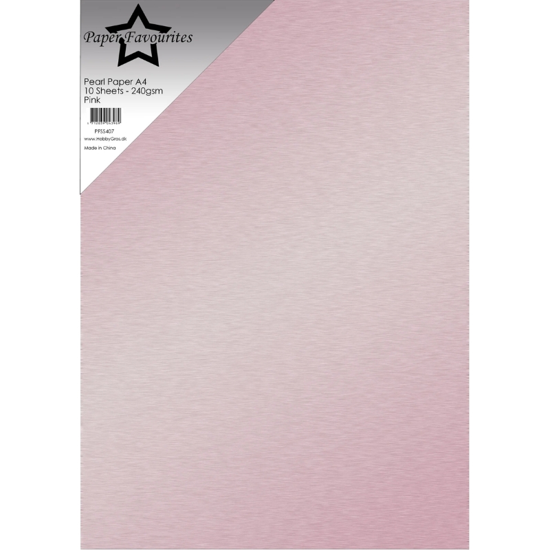 Paper Favourites Pearl Paper Card Pink – Helmiäiskartonki A4 240gsm (10 kpl)
