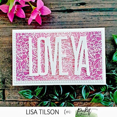 Picket Fence Studios Stencil Slimline Roses Lines sapluuna2