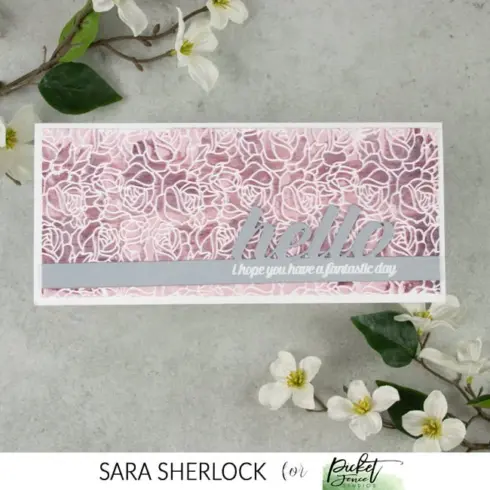 Picket Fence Studios Stencil Slimline Roses Lines sapluuna5