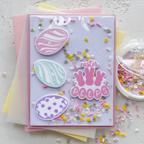 Picket Fence Studios shaker sequin mix ON A EGG HUNT 3