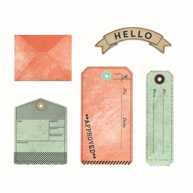 Sizzix & 49 and Market Stamps w/ Framelits leimasin ja stanssi – TAG IT (6+17 kpl) - Image 2