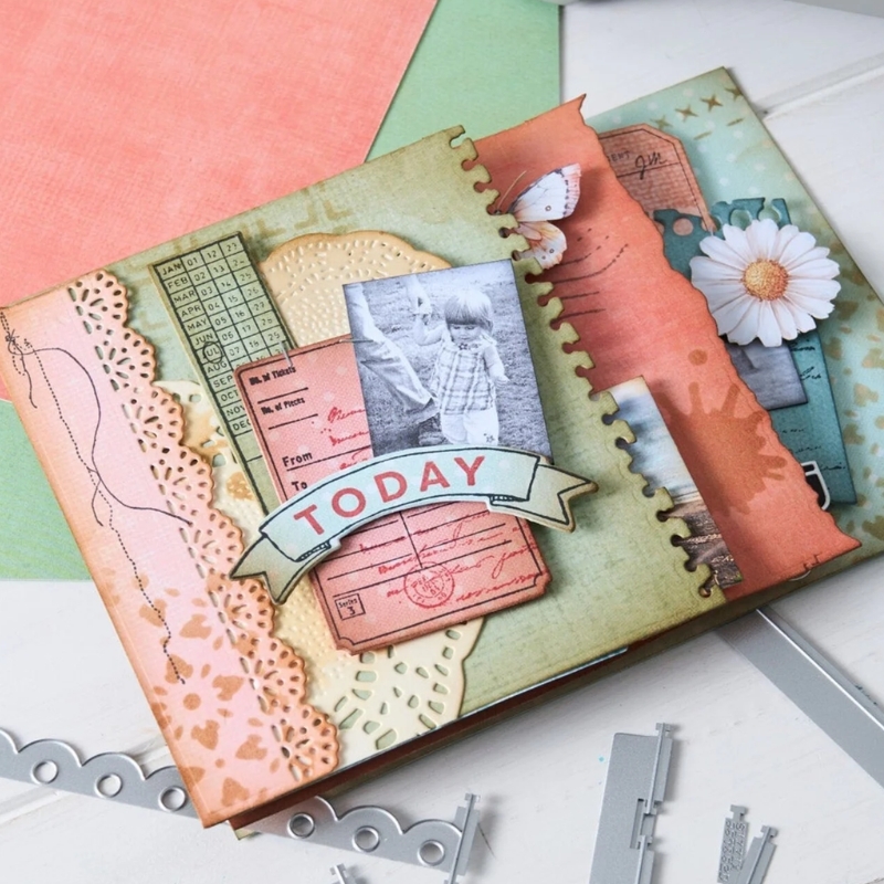 Sizzix & 49 and Market Stamps w/ Framelits leimasin ja stanssi – TAG IT (6+17 kpl) - Image 4