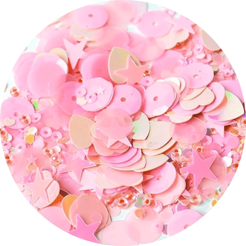 Sizzix Sequins & Beads – CHERRY BLOSSOM paljetti ja helmisekoitus (5 kpl) - Image 2