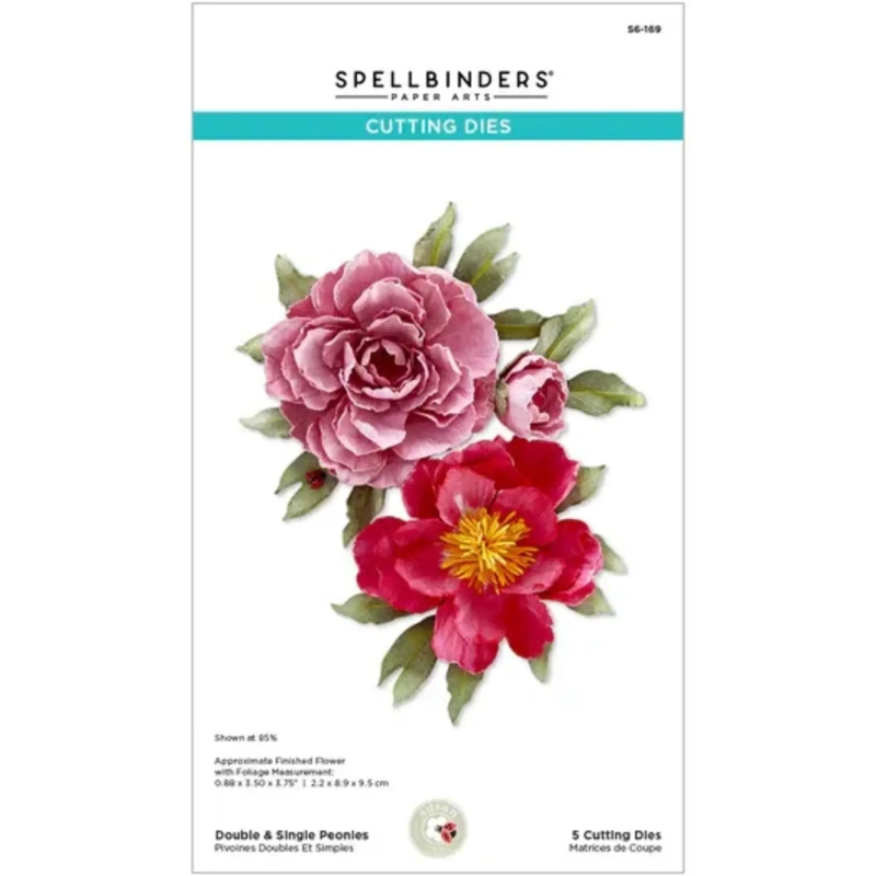 Spellbinders stanssi – The Poet's Garden DOUBLE AND SINGLE PEONIES