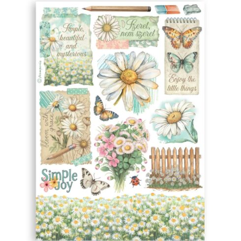 Stamperia Daisy Art Washi Pad 8 kpl A5 3
