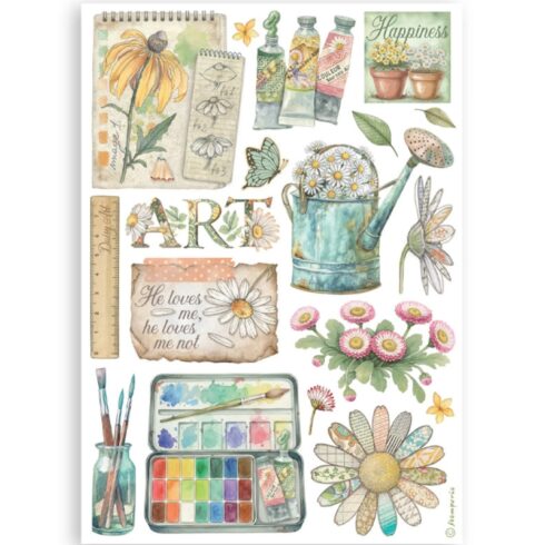 Stamperia Daisy Art Washi Pad 8 kpl A5 7