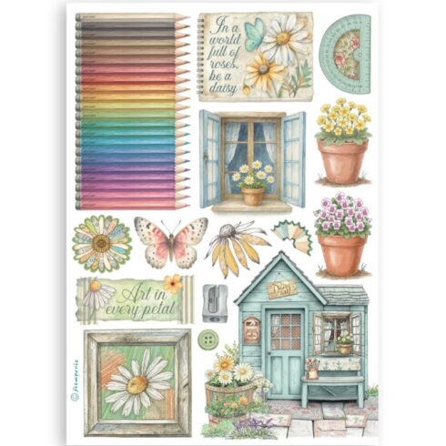 Stamperia Daisy Art Washi Pad 8 kpl A5 8
