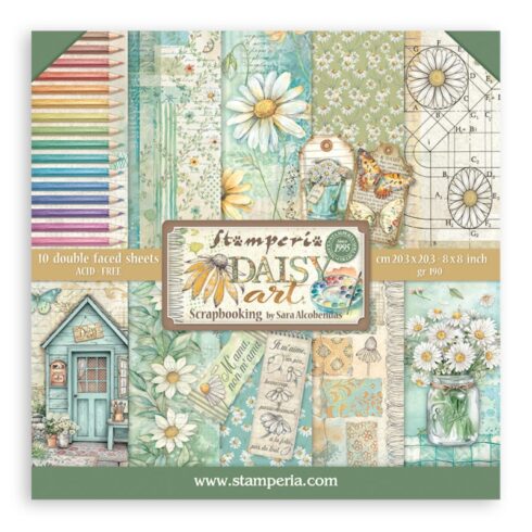 Stamperia Daisy Art paperilajitelma 20 x 20 cm