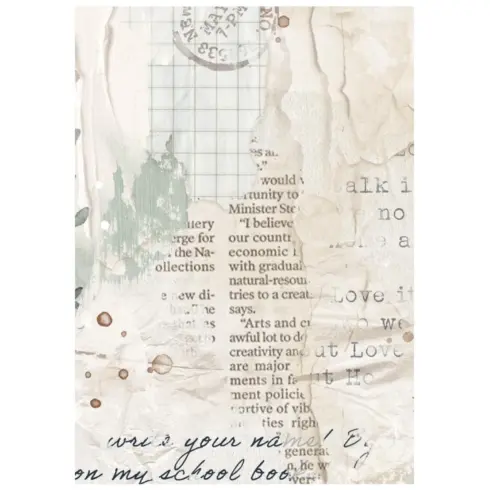 Stamperia Secret Diary Mini Rice Paper Backgrounds riisipaperi 8 kpl 5