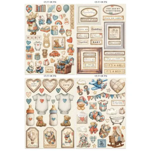 Stamperia – Baby Junk Journal Stickers Backgrounds Cut Outs