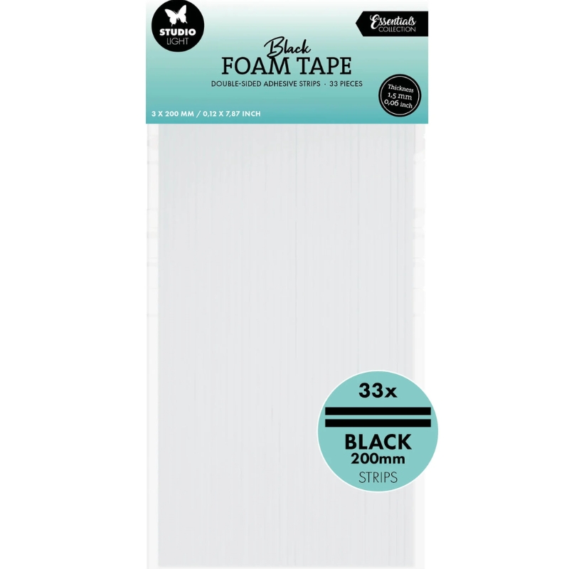 Studio Light Foam Tape Strips Black – 3D Kohoteippi musta 1,5 mm XL