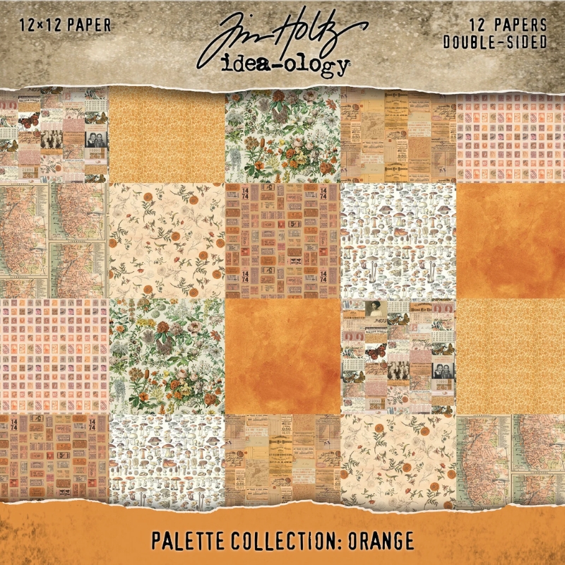 Tim Holtz Idea-ology Palette Collection Orange paperilajitelma 30 x 30 cm