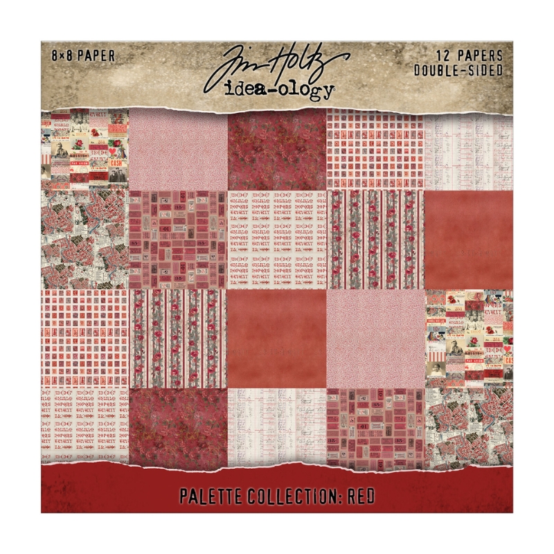 Tim Holtz Idea-ology – Palette Collection Red paperilajitelma 20 x 20 cm