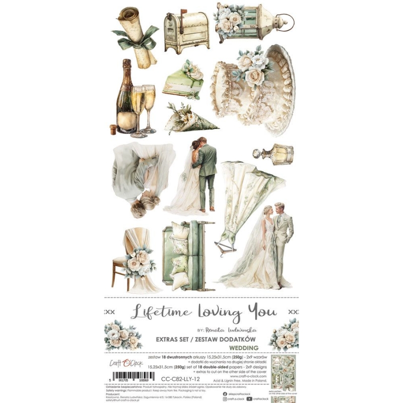 Craft O'Clock Lifetime Loving You Extras Set Wedding leikekuvat 15 x 30 cm