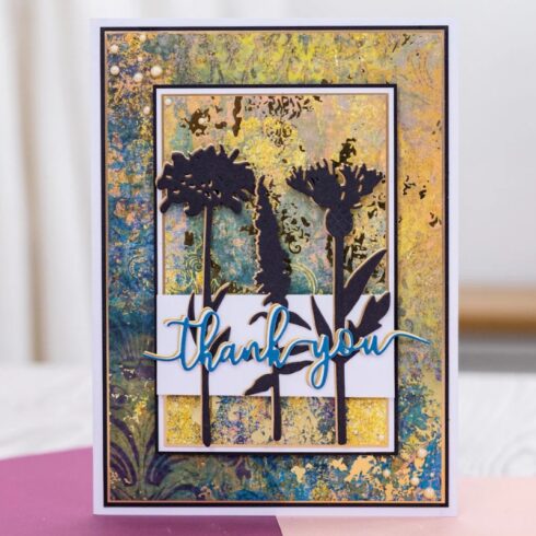 Crafters Companion Foiled Paper Light Distressed Damask paperilehtio kultafoilaus 30 x 30 cm 2