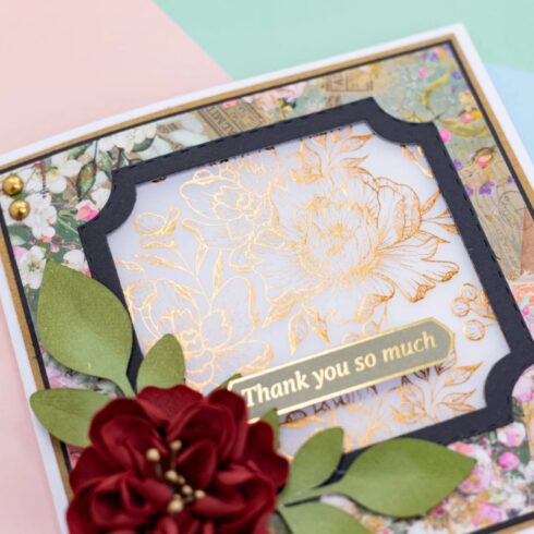 Crafters Companion Foiled Vellum Heirloom Patterns kuultopaperi foilattu 20 x 20 cm 24 kpl 4