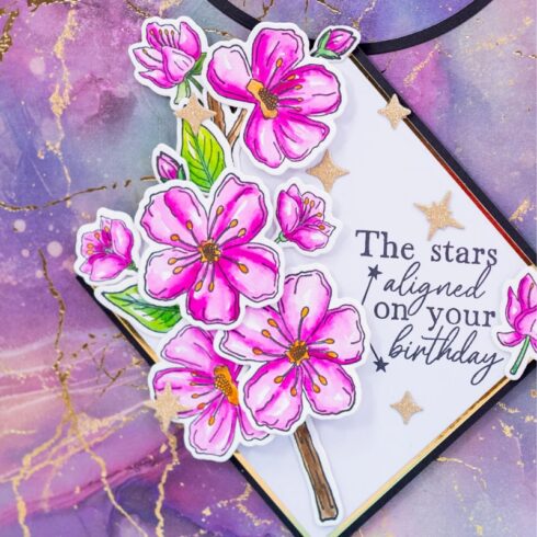 Crafters Companion Stamp and Die stanssi ja leimasin – Lunar Blooms FLORAL HARMONY 2