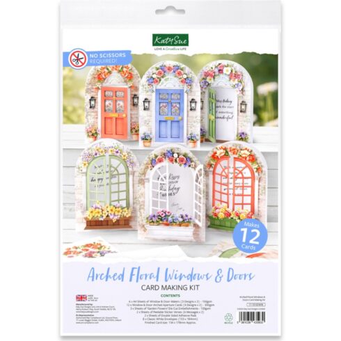 Katy Sue Designs Card Making Kit Floral Windows Doors Korttipakkaus 12 kpl 1