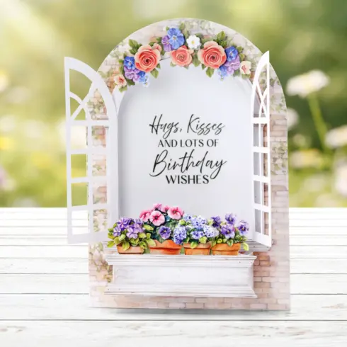 Katy Sue Designs Card Making Kit Floral Windows Doors Korttipakkaus 6