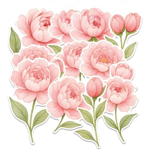 Paper Favourites Die-Cuts – Peony leikekuvat (28 kpl)