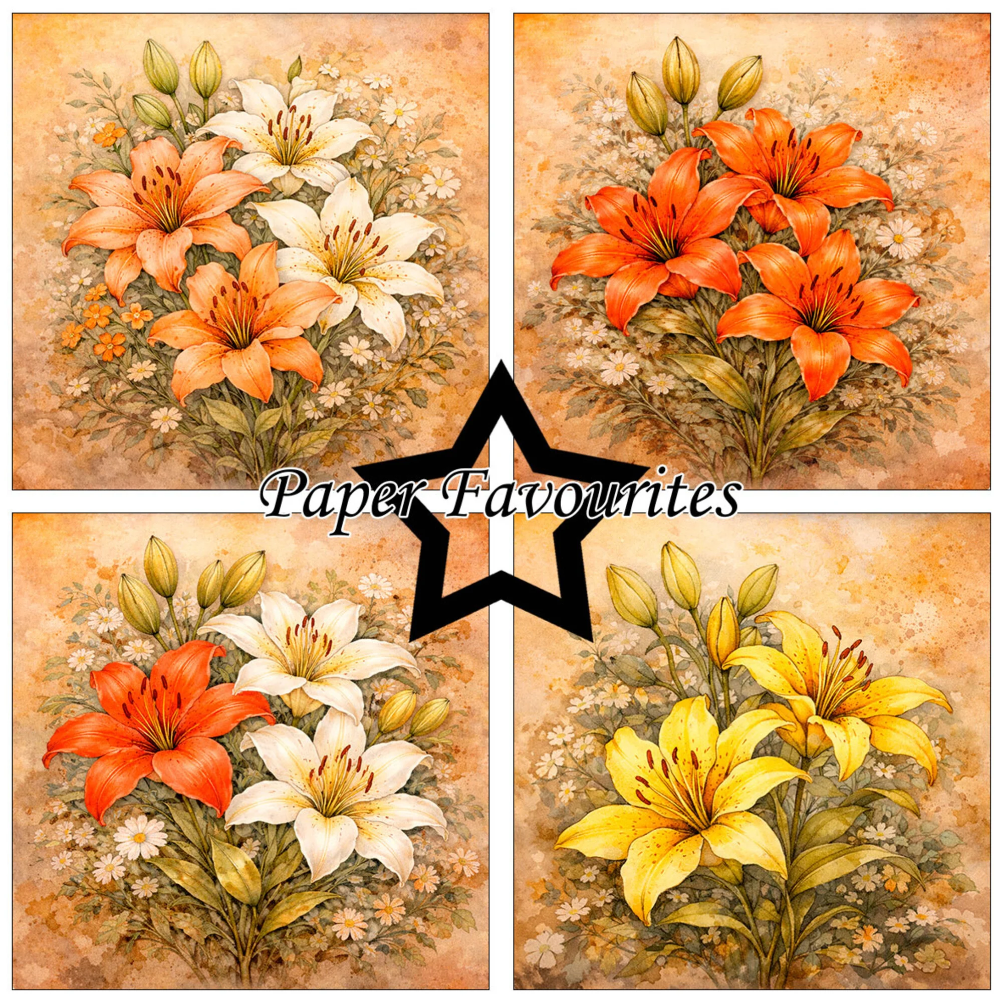 Paper Favourites – Lily paperilajitelma 15 x 15 cm - Image 2