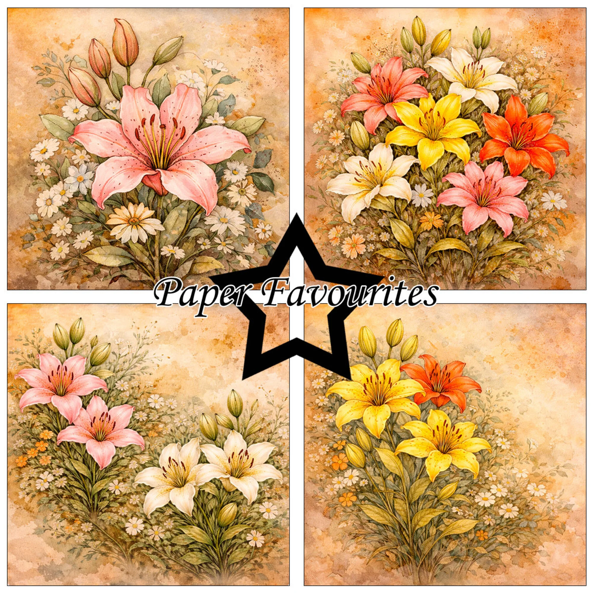 Paper Favourites – Lily paperilajitelma 15 x 15 cm - Image 3
