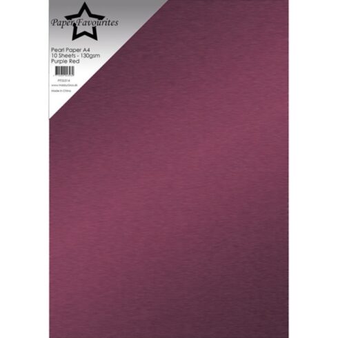 Paper Favourites Pearl Paper Card Purple Red – Helmiäiskartonki A4 130gsm (10 kpl)