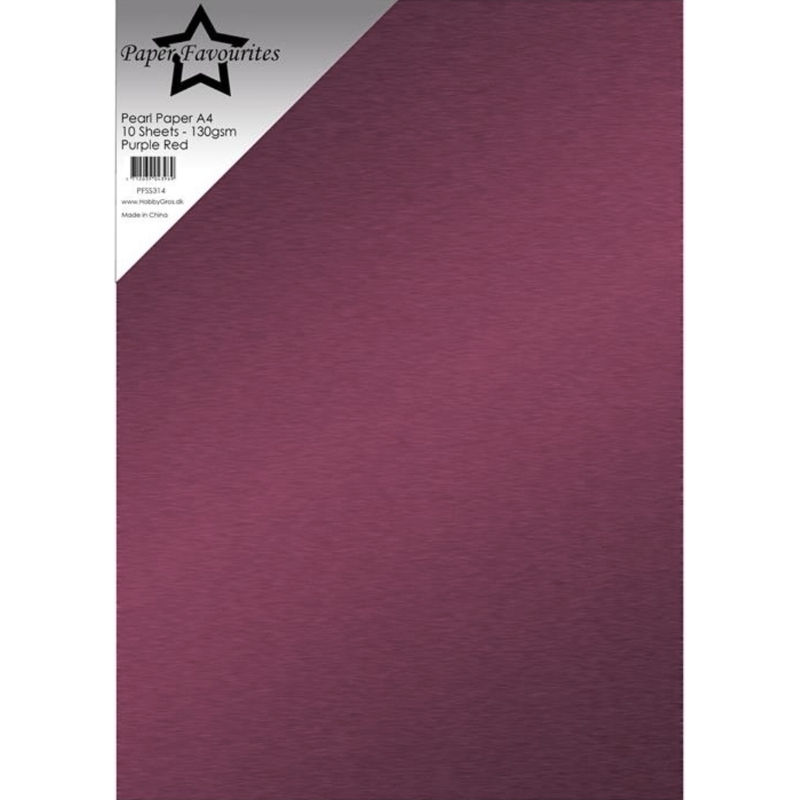 Paper Favourites Pearl Paper Card Purple Red – Helmiäiskartonki A4 130gsm (10 kpl)