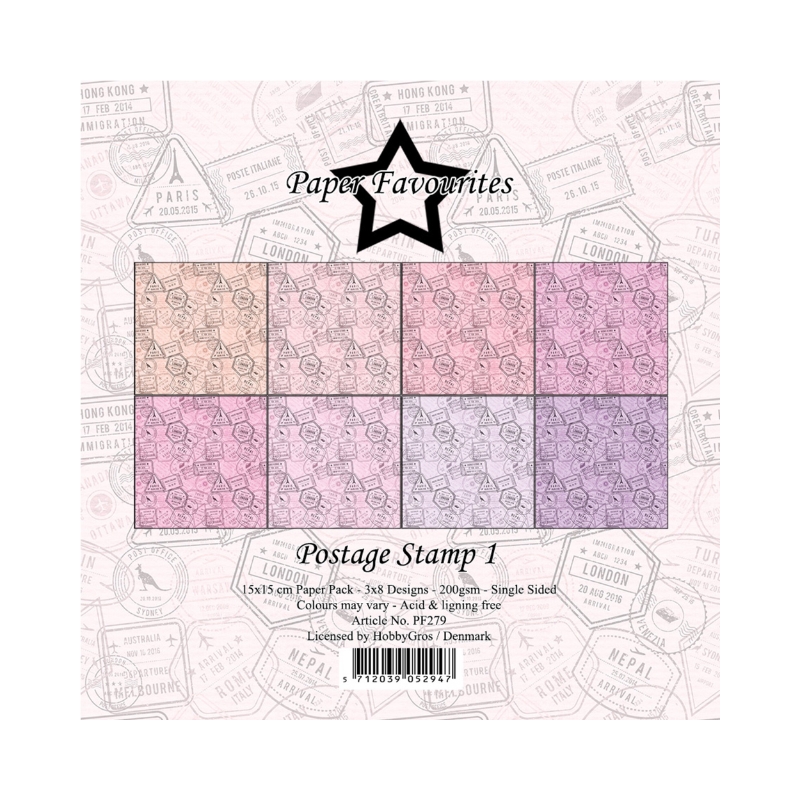 Paper Favourites – Postage Stamp 1 paperilajitelma 15 x 15 cm