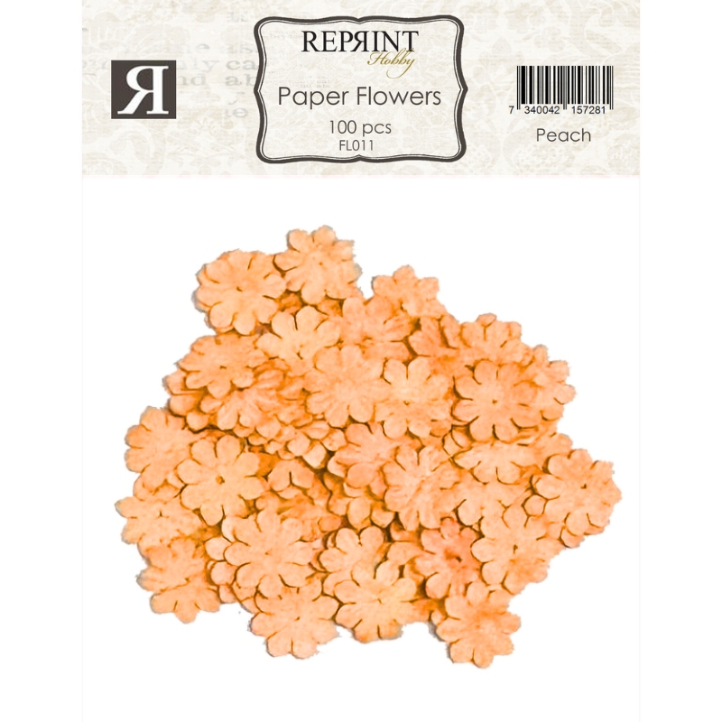 Reprint – Mini Paper Flowers Peach Paperikukat (100kpl)