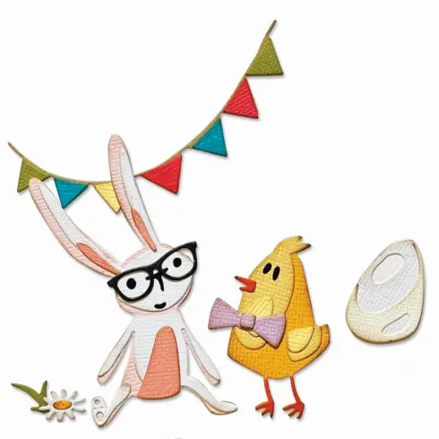 Sizzix Tim Holtz Thinlits stanssi – VAULT BUNNY CHICK1