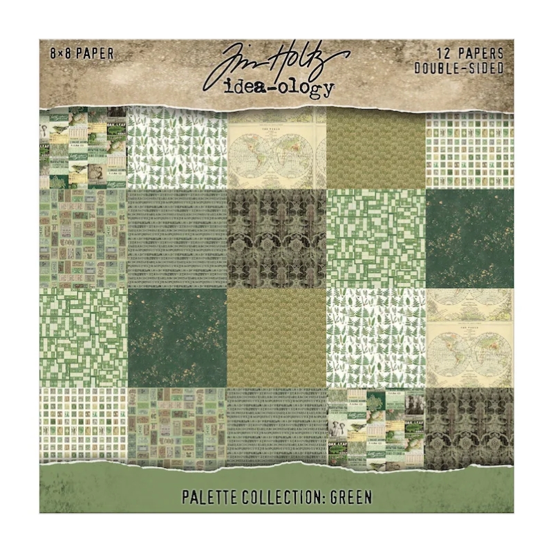 Tim Holtz Idea-ology Palette Collection Green paperilajitelma 20 x 20 cm