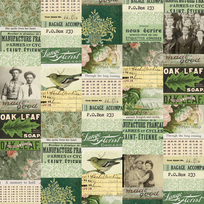 Tim Holtz Idea-ology – Palette Collection Green paperilajitelma 20 x 20 cm - Image 3