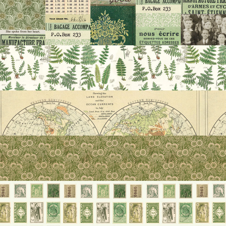 Tim Holtz Idea-ology – Palette Collection Green paperilajitelma 20 x 20 cm - Image 13