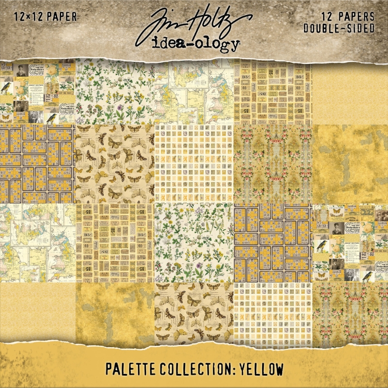 Tim Holtz Idea-ology – Palette Collection Yellow paperilajitelma 30 x 30 cm