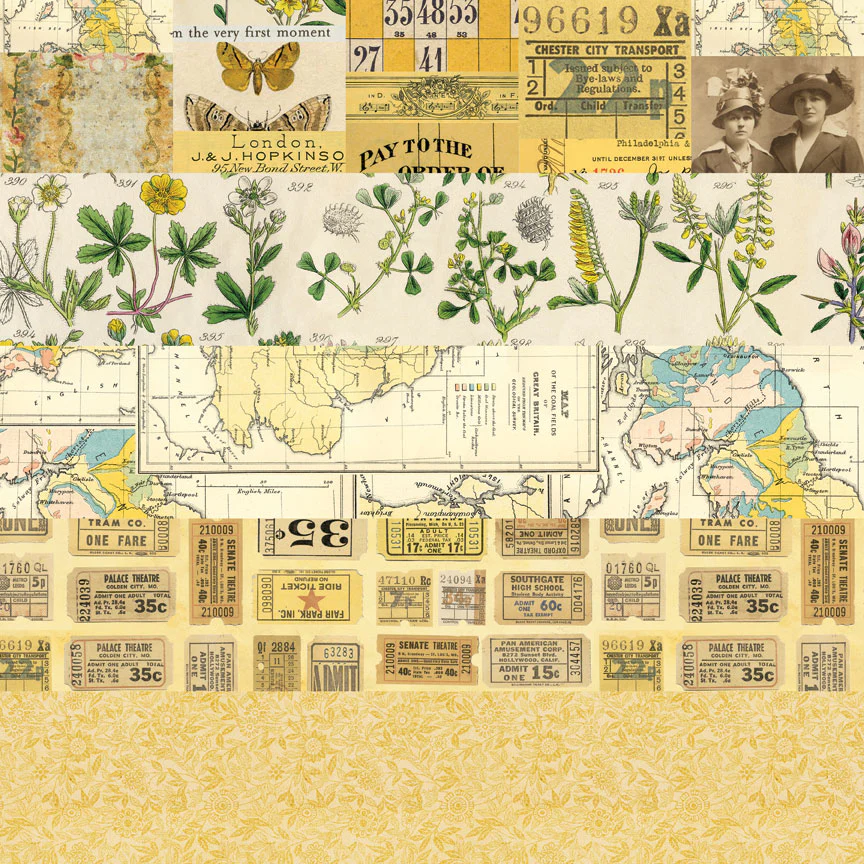 Tim Holtz Idea-ology – Palette Collection Yellow paperilajitelma 30 x 30 cm - Image 13