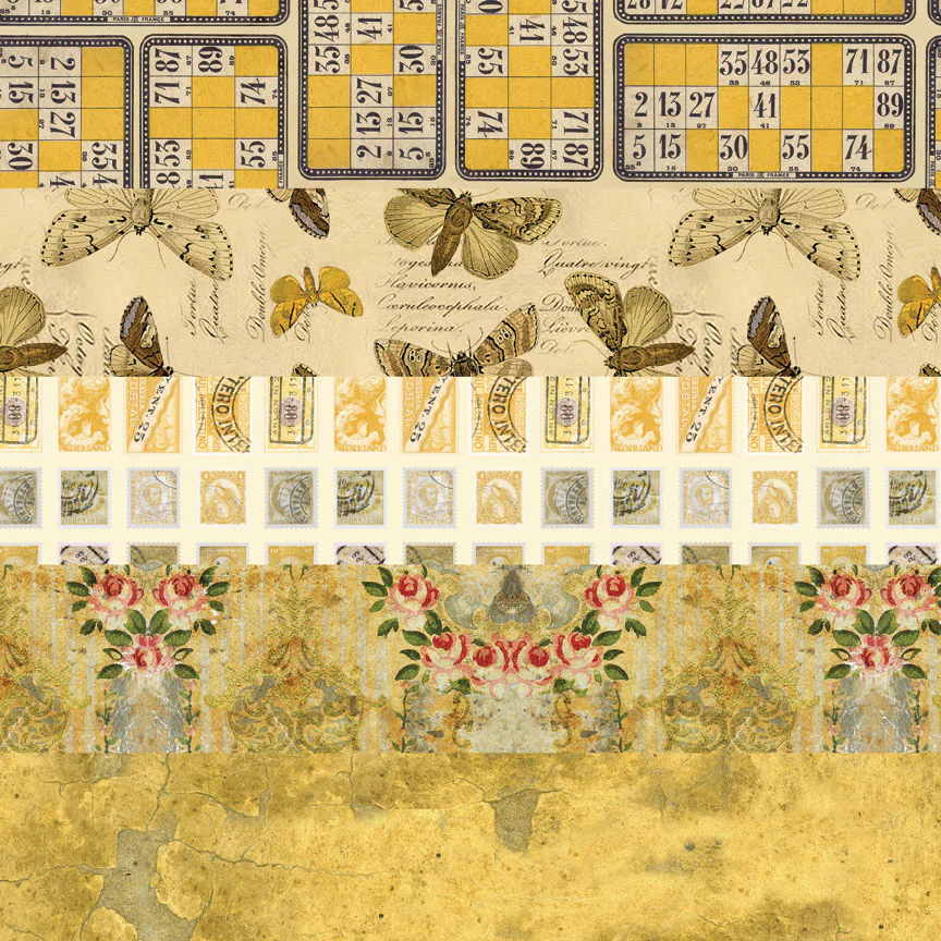 Tim Holtz Idea-ology – Palette Collection Yellow paperilajitelma 30 x 30 cm - Image 14